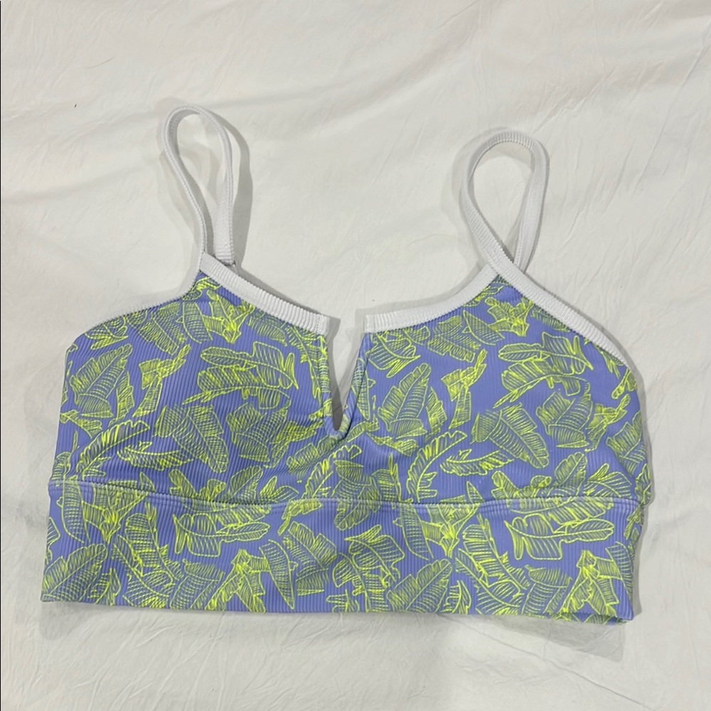 LainSnow Seabrook Skinny Top with V Cut - Limelight Palms - NWT